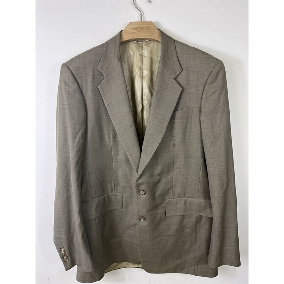 MR NED FIFTH AVENUE Blazer Mens LORO PIANA Houndstooth Plaid Jacket Gold Beige - Picture 1 of 8